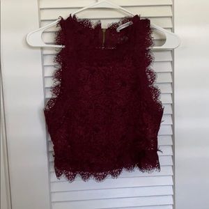ZARA maroon lace top